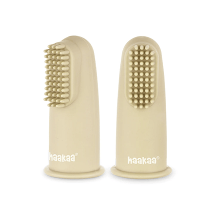 Haakaa Textured Silicone Finger Toothbrush - 2pk-Haakaa-Cream-Hello Charlie