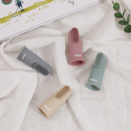 Haakaa Textured Silicone Finger Toothbrush - 2pk-Haakaa-Pea Green-Hello Charlie