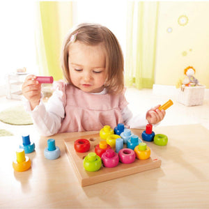 HABA Rainbow Whirls Sorting & Stacking Rings Toy-Hello-Charlie