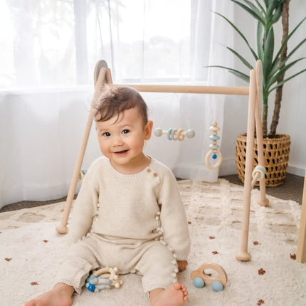 Hess Spielzeug Motorik Eight Baby Rattle - Blue-Hess Spielzeug-Hello Charlie