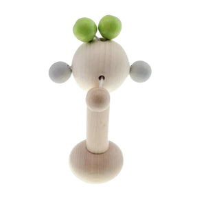 Hess Spielzeug Wooden Rattle - Natural Apple Green--Hello-Charlie