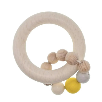 Hess Spielzeug Wooden Rattle Round - Yellow-Hess Spielzeug-Hello Charlie