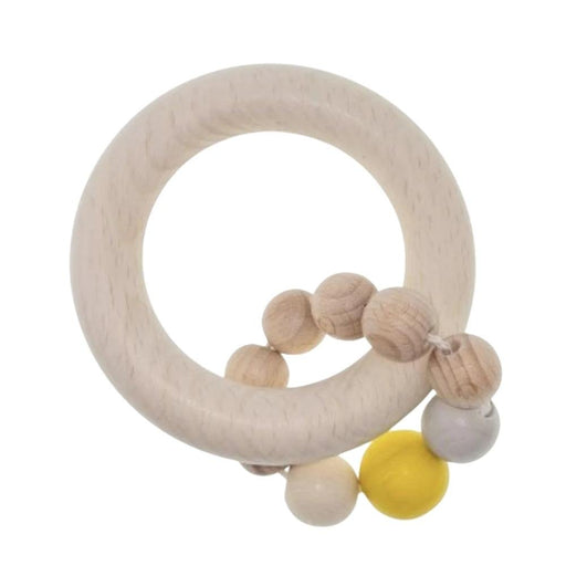 Hess Spielzeug Wooden Rattle Round - Yellow - Hello Charlie