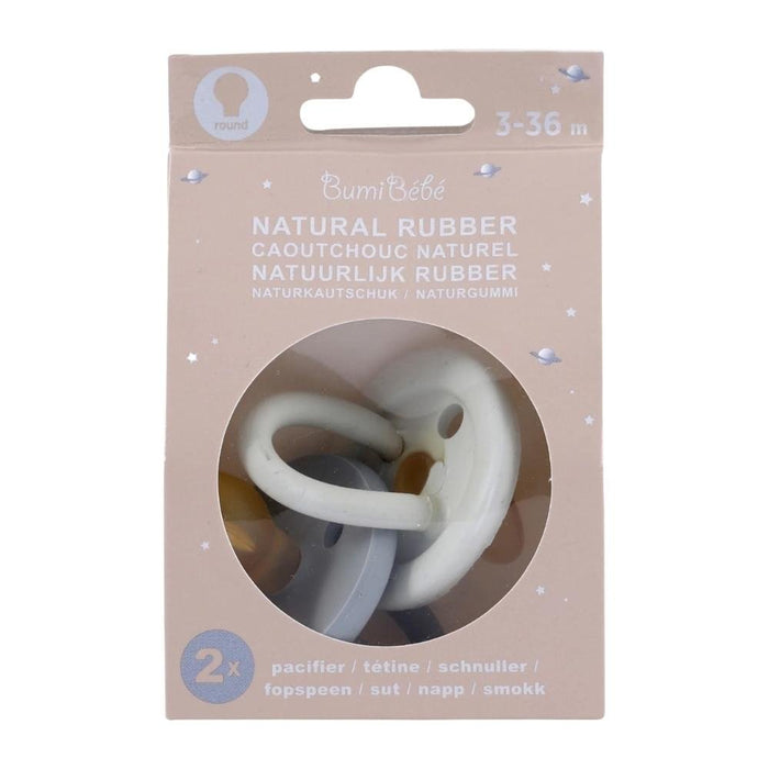 Hevea Bumi Bebe Natural Rubber Pacifier - Denim & Sage - Twin Pack - Hello Charlie