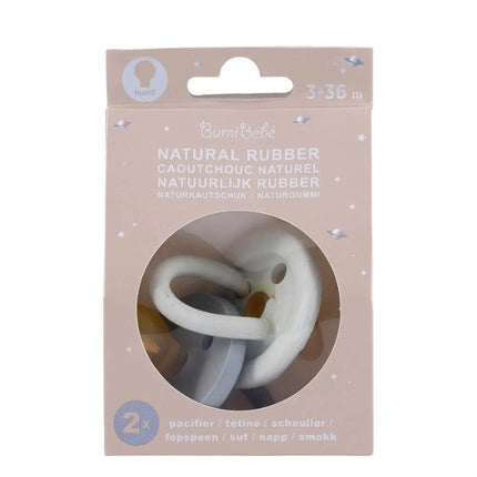 Hevea Bumi BeBe Natural Rubber Pacifier - Dove Grey & Sage - Twin Pack-Hevea-Hello Charlie
