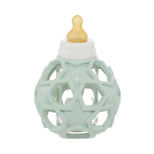 Hevea Glass Baby Bottle with Upcycled Star Ball - Mint - Hello Charlie