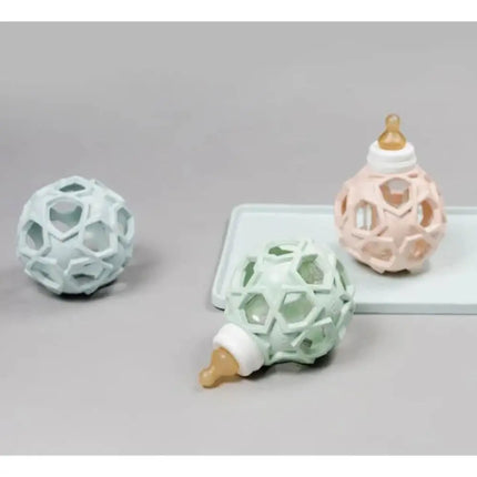 Hevea Glass Baby Bottle with Upcycled Star Ball - Peach-Hevea-Hello Charlie