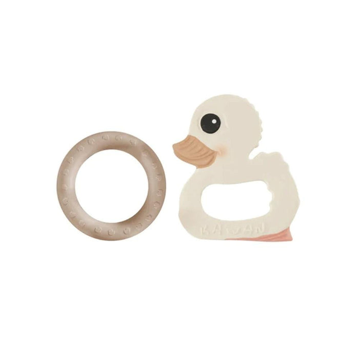 Hevea Kawan Duck and Ring Teether Toys Gift Set - Sandy Nude - Hello Charlie