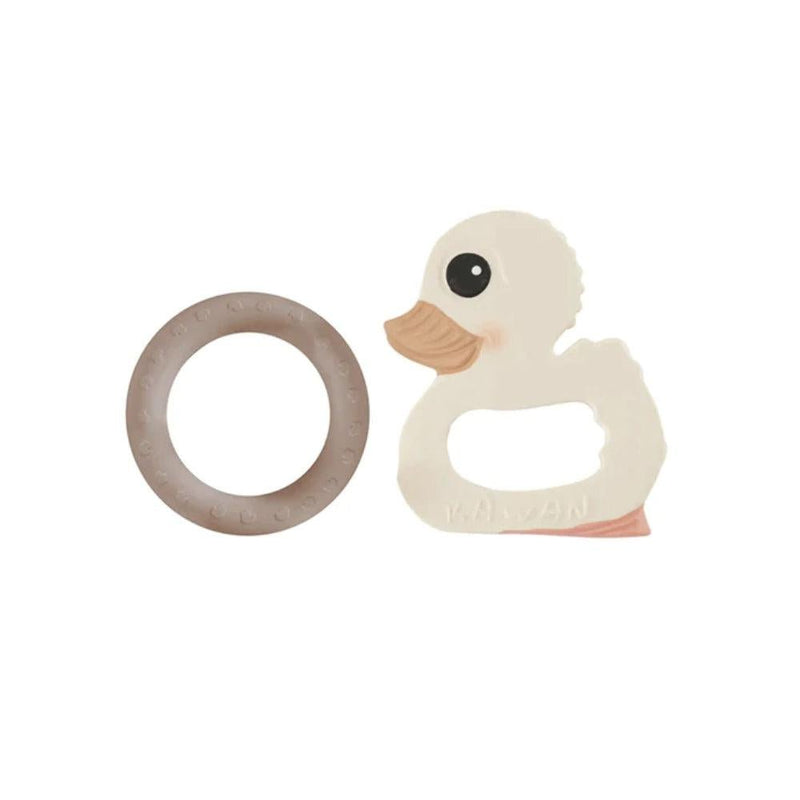 Hevea Kawan Duck and Ring Teether Toys Gift Set - Tan Beige-Hevea-Hello Charlie