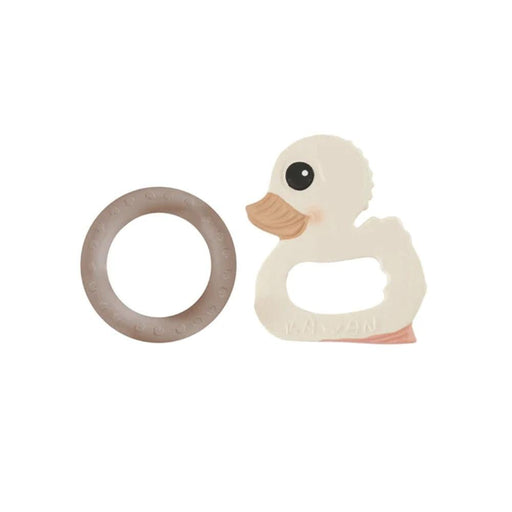 Hevea Kawan Duck and Ring Teether Toys Gift Set - Tan Beige - Hello Charlie