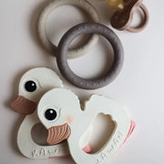 Hevea Kawan Duck and Ring Teether Toys Gift Set - Tan Beige-Hevea-Hello Charlie