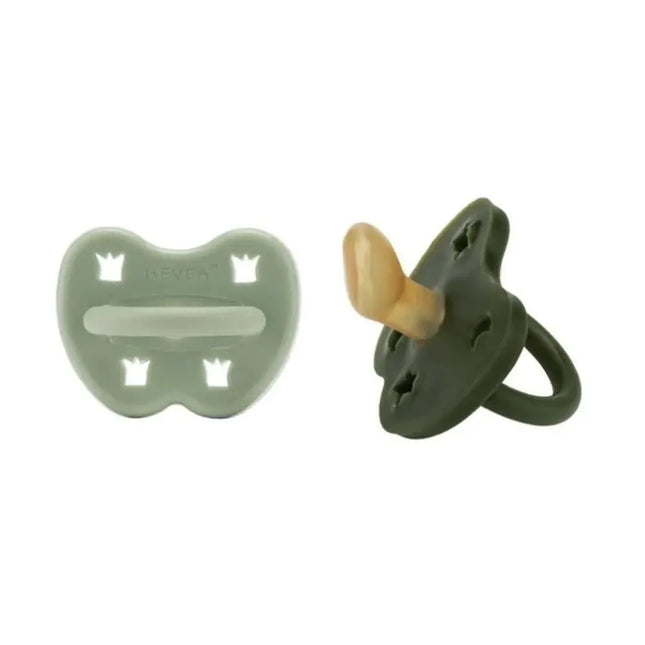 Hevea Natural Pacifier -2-pack- Moss Green & Deep Forest-Hevea-Round 3-36 months-Hello Charlie