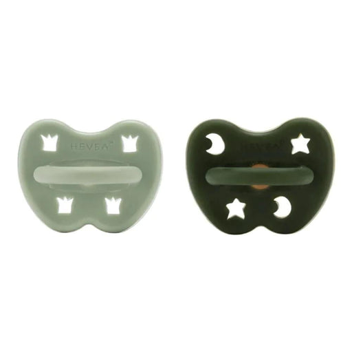 Hevea Natural Pacifier - 2 - pack - Moss Green & Deep Forest - Hello Charlie