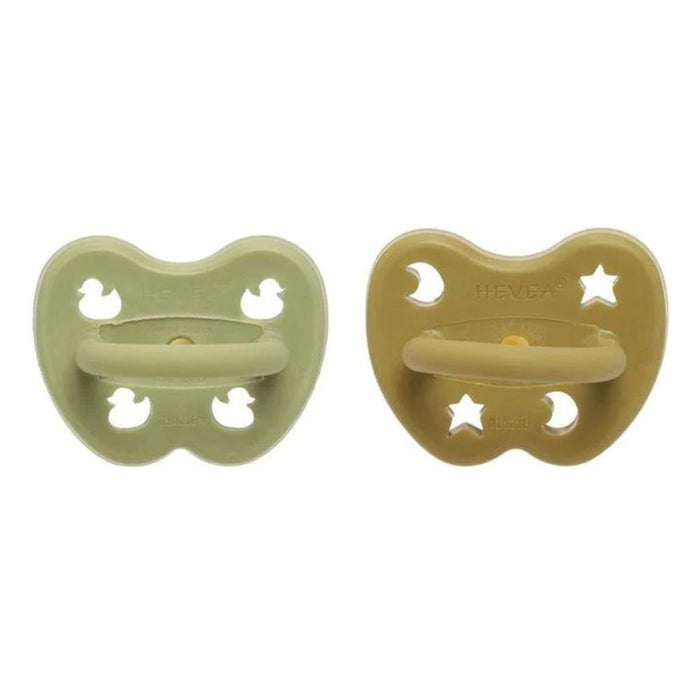 Hevea Natural Pacifier - Hunter Green & Olive - 2 - pack - Hello Charlie