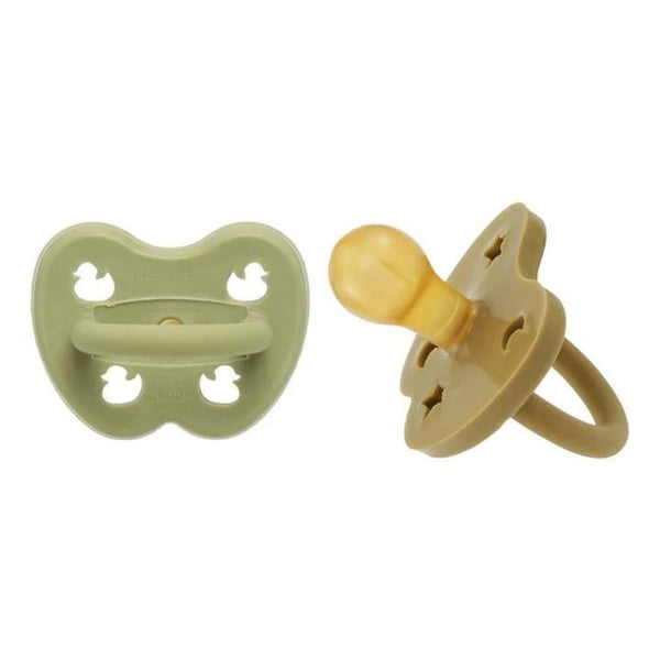 Hevea Natural Pacifier - Hunter Green & Olive-Round 3-36 months-Hello-Charlie