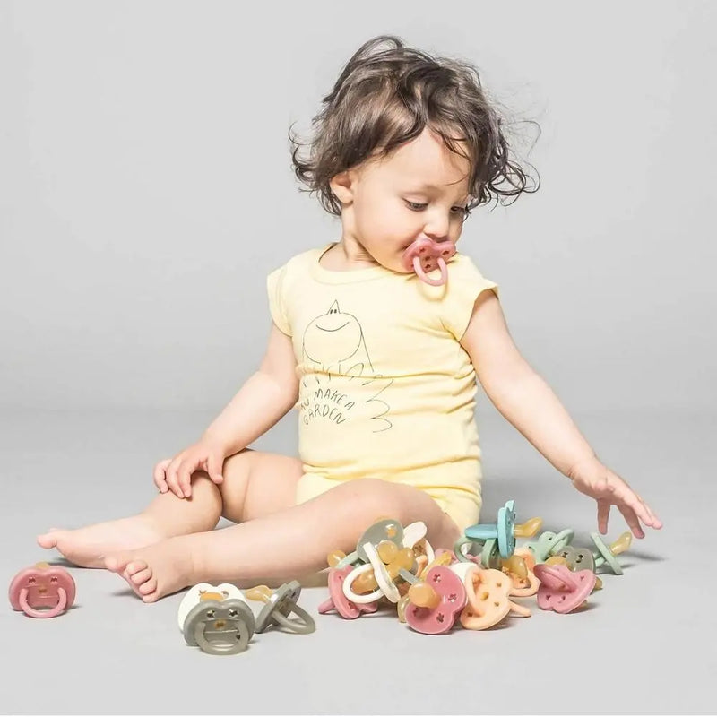 Hevea Natural Pacifier - Moss Green - Single-Pack-Hevea-Round 0 to 3 months-Hello Charlie