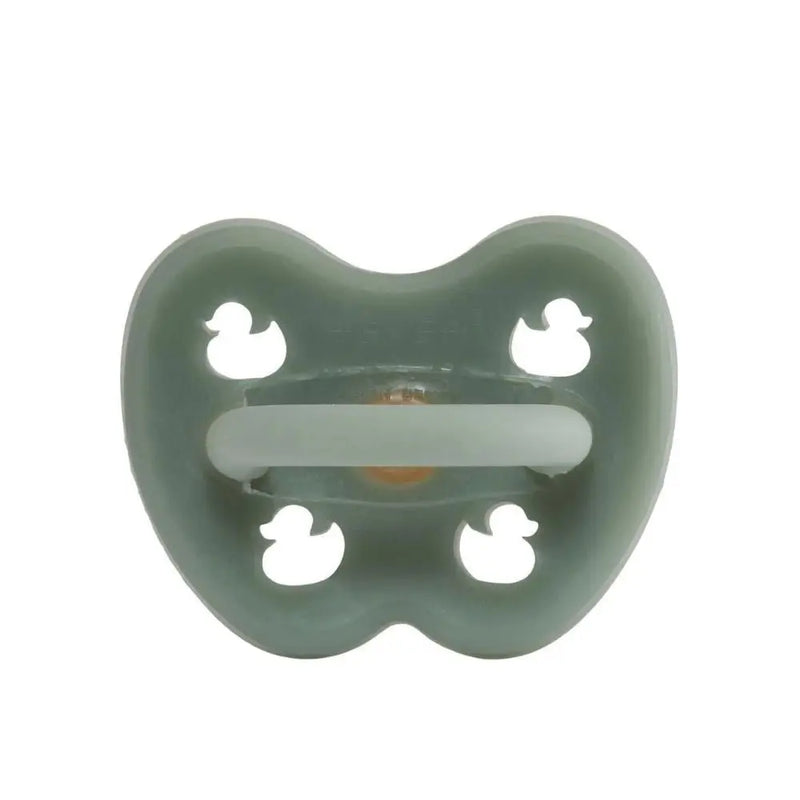 Hevea Natural Pacifier - Moss Green - Single-Pack-Hevea-Round 0 to 3 months-Hello Charlie