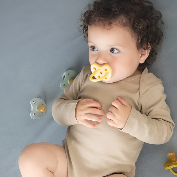 Hevea Natural Pacifier - Pale Butter & Milky White--Hello-Charlie