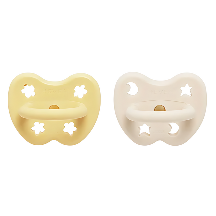 Hevea Natural Pacifier - Pale Butter & Milky White--Hello-Charlie