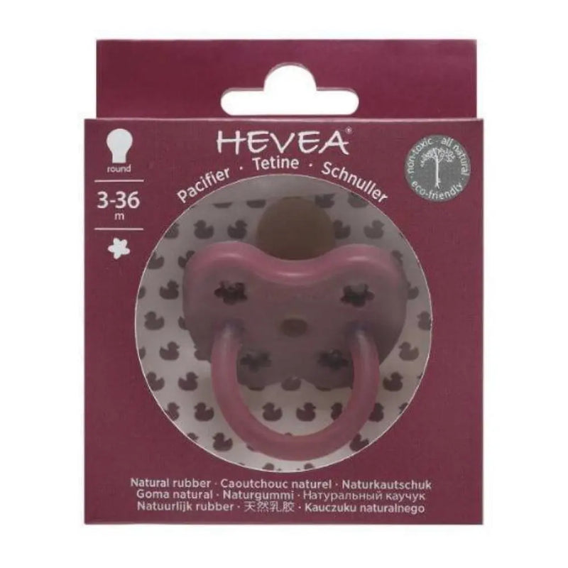Hevea Natural Pacifier - Ruby-Single-Pack-Hevea-Round 3-36 months-Hello Charlie