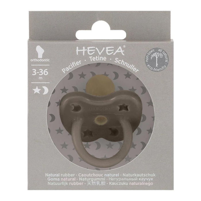 Hevea Natural Pacifier - Shiitake Grey - Single - Pack - Hello Charlie