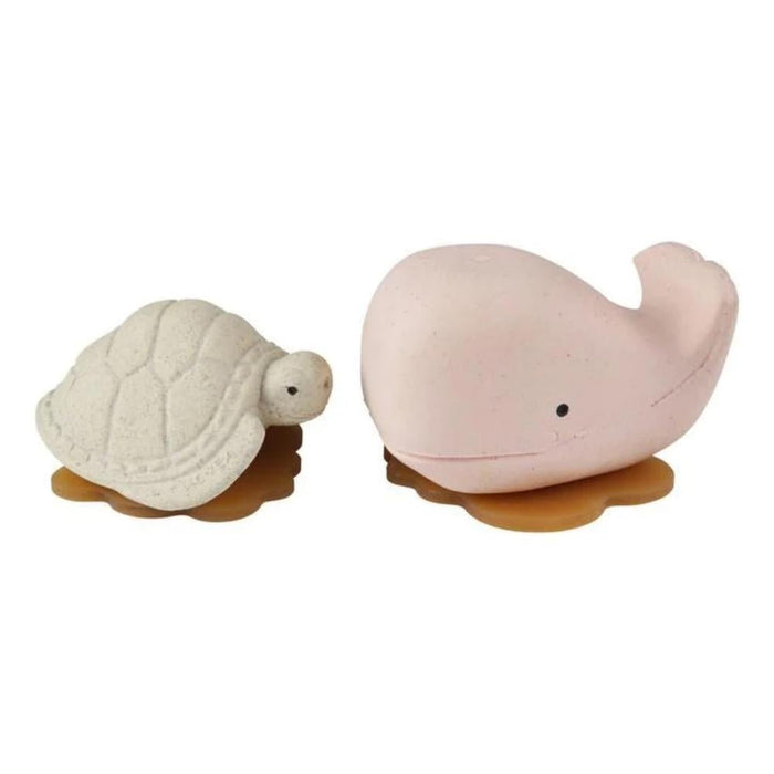 Hevea Natural Rubber Champagne Pink Whale & Vanilla Turtle - Hello Charlie