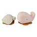 Hevea Natural Rubber Champagne Pink Whale & Vanilla Turtle - Hello Charlie