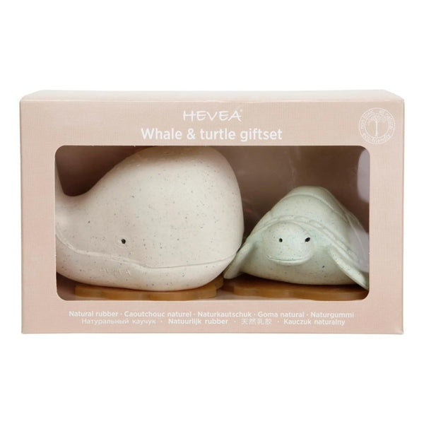 Hevea Natural Rubber Frosty White Whale & Sage Turtle--Hello-Charlie