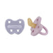 Hevea Natural Rubber Pacifier - Dusty Violet & Light Orchid - Twin Pack - Hello Charlie