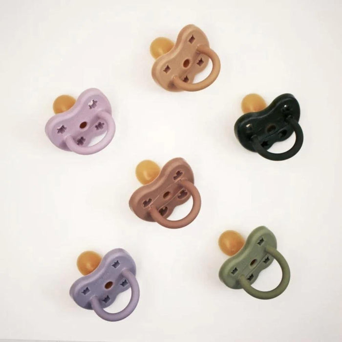 Hevea Natural Rubber Pacifier - Dusty Violet & Light Orchid - Twin Pack - Hello Charlie