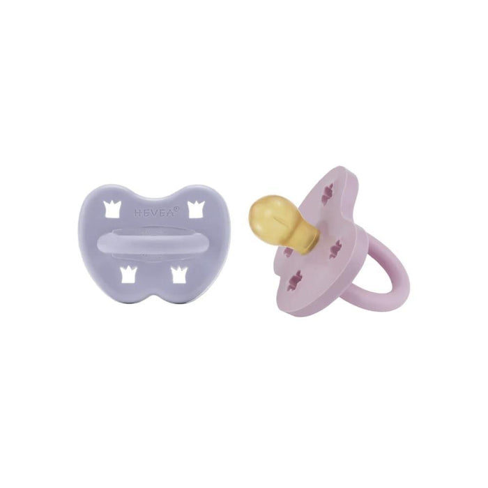 Hevea Natural Rubber Pacifier - Dusty Violet & Light Orchid - Twin Pack - Hello Charlie