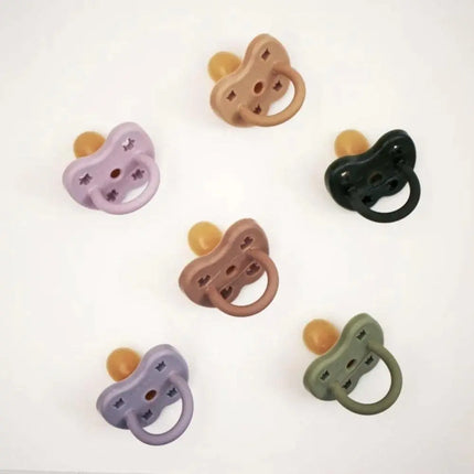 Hevea Natural Rubber Pacifier - Light Orchid & Sandy Nude- Twin Pack-Hevea-Orthodontic 3-36 months-Hello Charlie