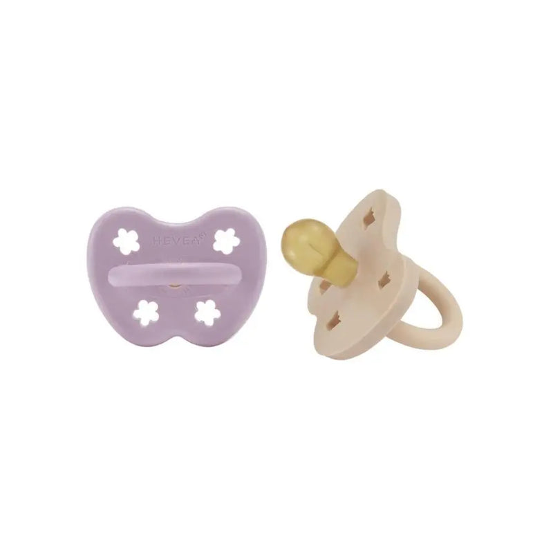 Hevea Natural Rubber Pacifier - Light Orchid & Sandy Nude- Twin Pack-Hevea-Round 3-36 months-Hello Charlie