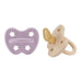 Hevea Natural Rubber Pacifier - Light Orchid & Sandy Nude - Twin Pack - Hello Charlie