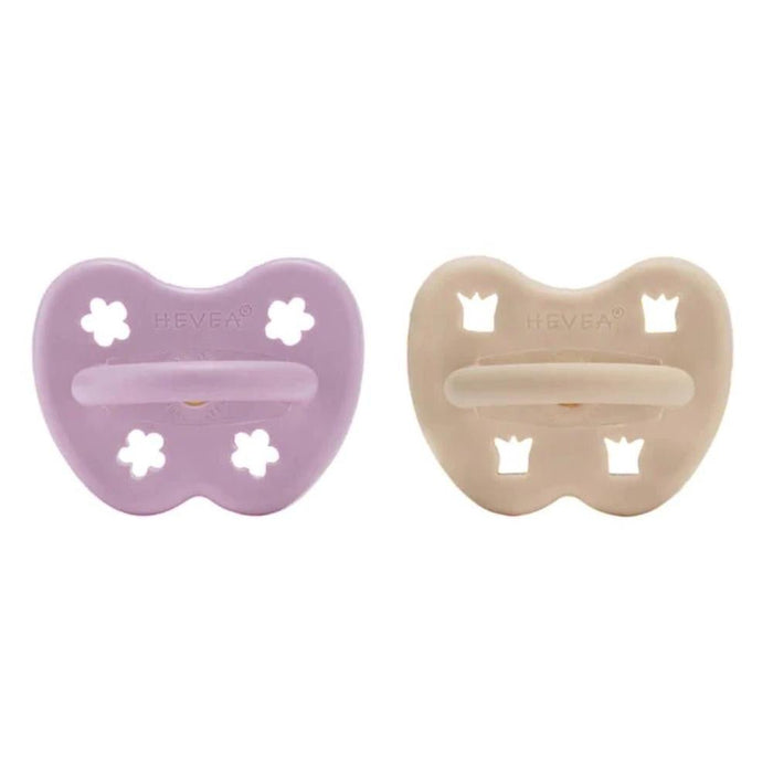 Hevea Natural Rubber Pacifier - Light Orchid & Sandy Nude - Twin Pack - Hello Charlie