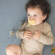 Hevea Natural Rubber Pacifier - Pale Butter & Milky White - Twin Pack-Hevea-Orthodontic 3-36 months-Hello Charlie