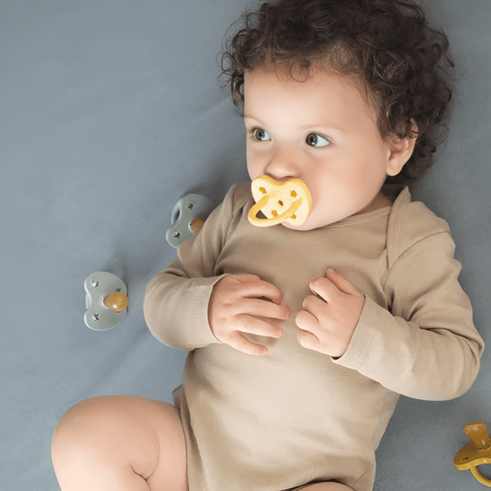 Hevea Natural Rubber Pacifier - Pale Butter & Milky White - Twin Pack - Hello Charlie