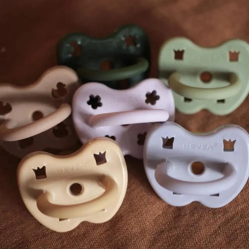 Hevea Natural Rubber Pacifier - Sandy Nude & Tan Beige - Twin Pack-Hevea-Orthodontic 3-36 months-Hello Charlie