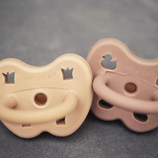 Hevea Natural Rubber Pacifier - Sandy Nude & Tan Beige - Twin Pack - Hello Charlie