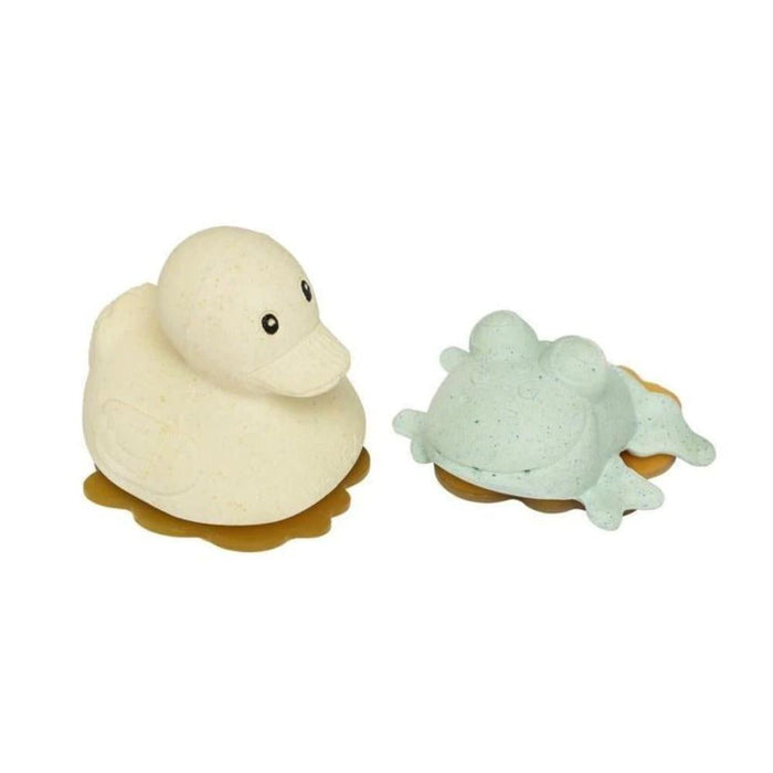 Hevea Squeeze'n'Splash Rubber Duck & Frog Bath Toys Gift Set - Hello Charlie