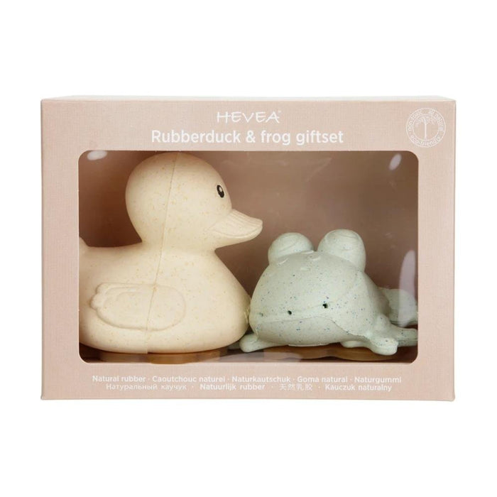 Hevea Squeeze'n'Splash Rubber Duck & Frog Bath Toys Gift Set - Hello Charlie