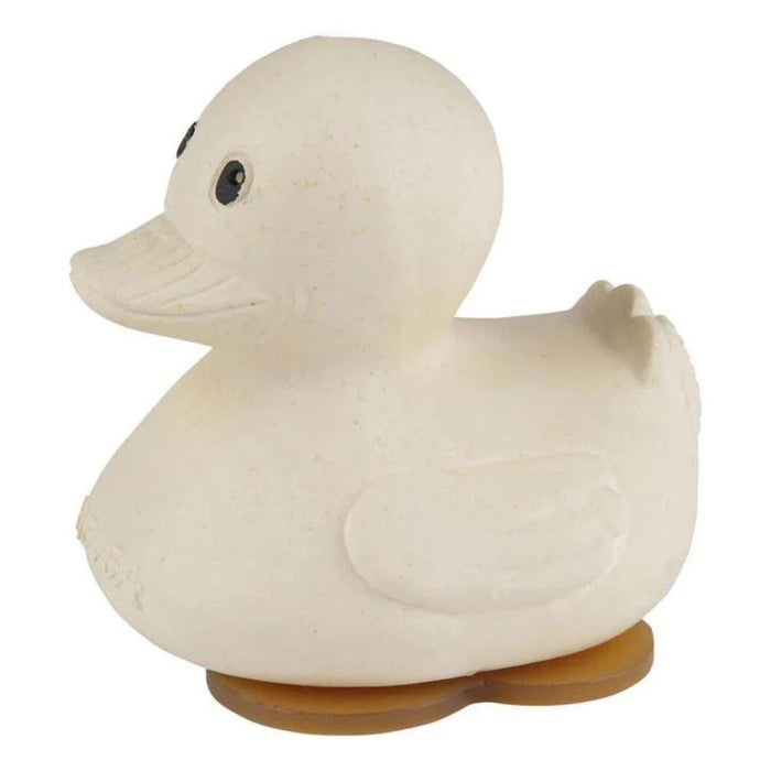 Hevea Squeeze'n'Splash Upcycled Natural Rubber Duck Bath Toy - Sand - Hello Charlie