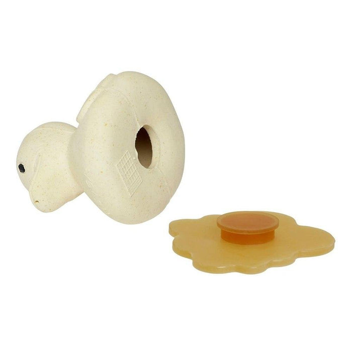 Hevea Squeeze'n'Splash Upcycled Natural Rubber Duck Bath Toy - Sand - Hello Charlie