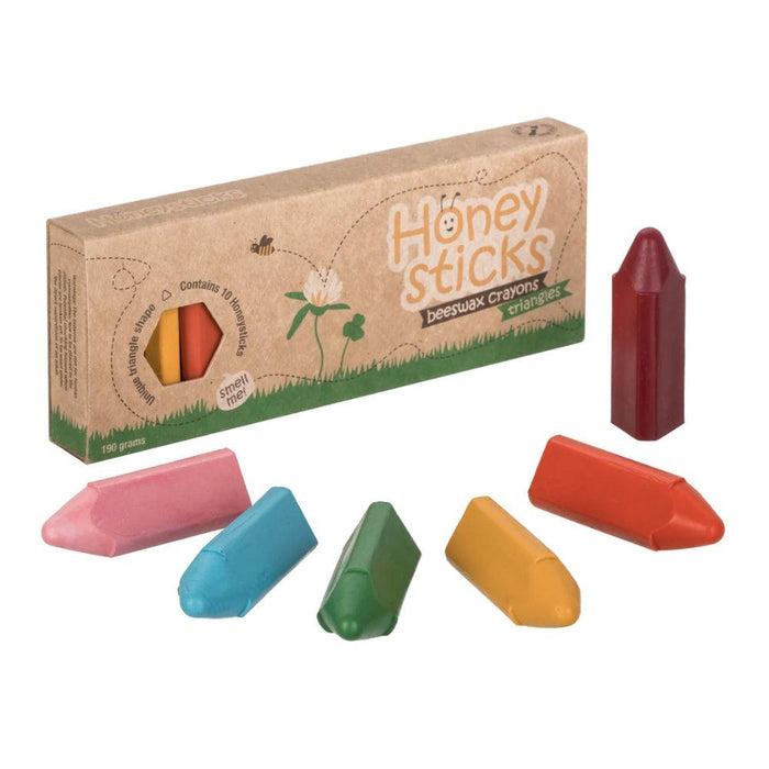 Honeysticks Beeswax Crayons 10 Pack - Triangles - Hello Charlie