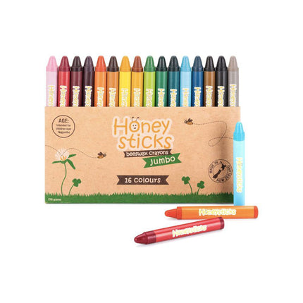 Honeysticks Beeswax Crayons 16 Pack - Jumbo-Honeysticks-Hello Charlie