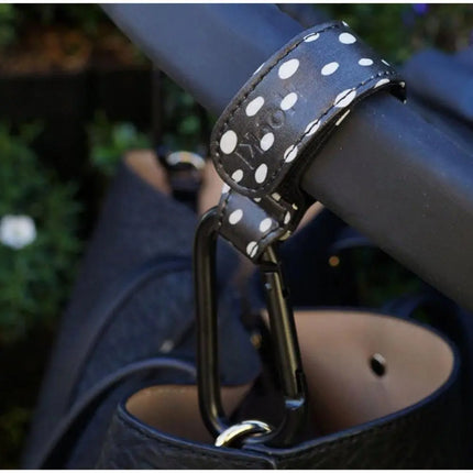 Hooki Duo Pram Clip Hook - Dotty Black-Hooki-Hello Charlie