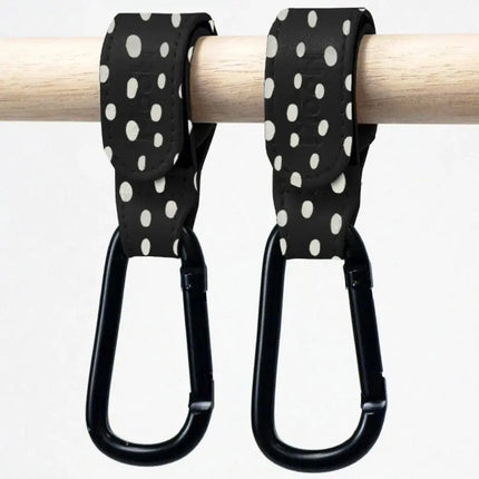 Hooki Duo Pram Clip Hook - Dotty Black-Hooki-Hello Charlie