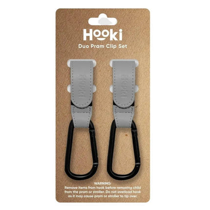 Hooki Duo Pram Clip Hook - Grey-Hooki-Hello Charlie