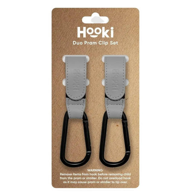 Hooki Duo Pram Clip Hook - Grey-Hooki-Hello Charlie