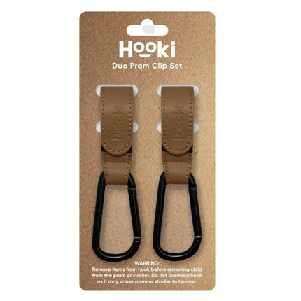 Hooki Duo Pram Clip Hook - Tan-Hooki-Hello Charlie